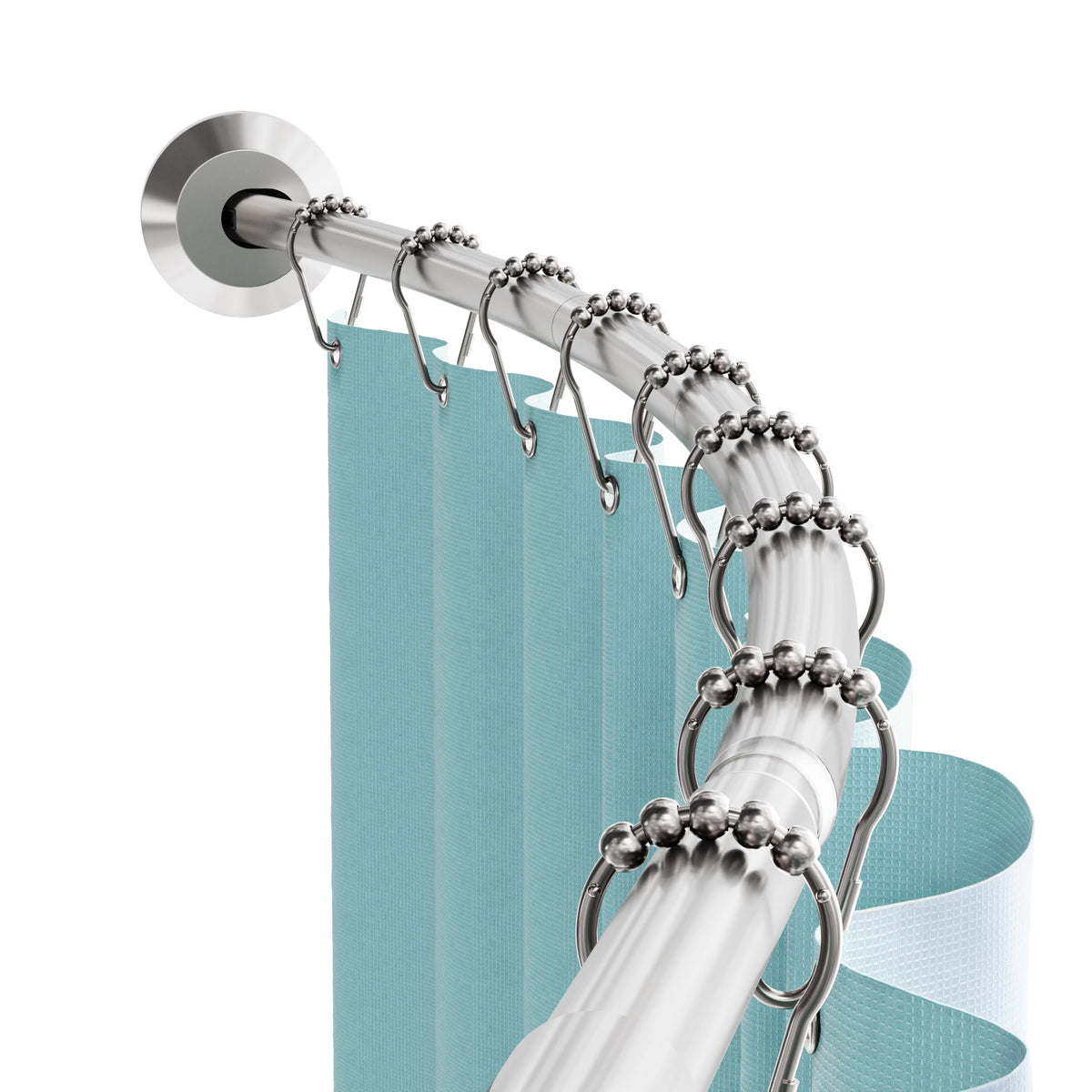 Zenna Home Matte Black, Curved Shower Curtain Rod, Tension or Permanent Mount, Easy Install, Rounded for Extra Room, 50 to 72 Inches
