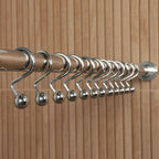Luxury S Shower Curtain Hooks (12-Pack) Hotel Quality Silver Chrome Finish | Bathroom Accessories | Non-Slip Ball End | Easy to Hang