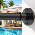 Tension Curtain Rod No Drilling 31-168 In (14ft) 1.1" Dia Adjustable Outdoor White Extra Long Curtain Rods Spring Shower Rods Heavy Duty for Window Bathroom Patio Rust Proof