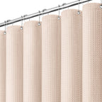 Dynamene Waffle Shower Curtain 256 GSM Heavy Duty Fabric 72"x72" Sage Green