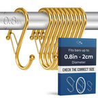 12 Metal Shower Curtain Hooks, Rust-Proof Decorative C-Shaped Curtain Hooks for Bathroom, Chrome Shower Curtain Rings, Fits Rods Up to 1 Inch (C, Silver)
