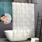 EVA Waterproof Shower Curtain Liner - Matte Clear & Frosted Design with 12 Hooks, Soft Touch, Privacy & Light Transparency, Ideal for Bathroom Decor (Fragrant Grass, 72" x 72")