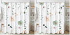 Gibelle Blue Yellow Watercolor Floral Fabric Shower Curtain, 72x72