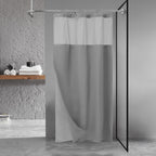 N&Y HOME Stall Waffle Weave Shower Curtain with Snap-in Liner White 36x72