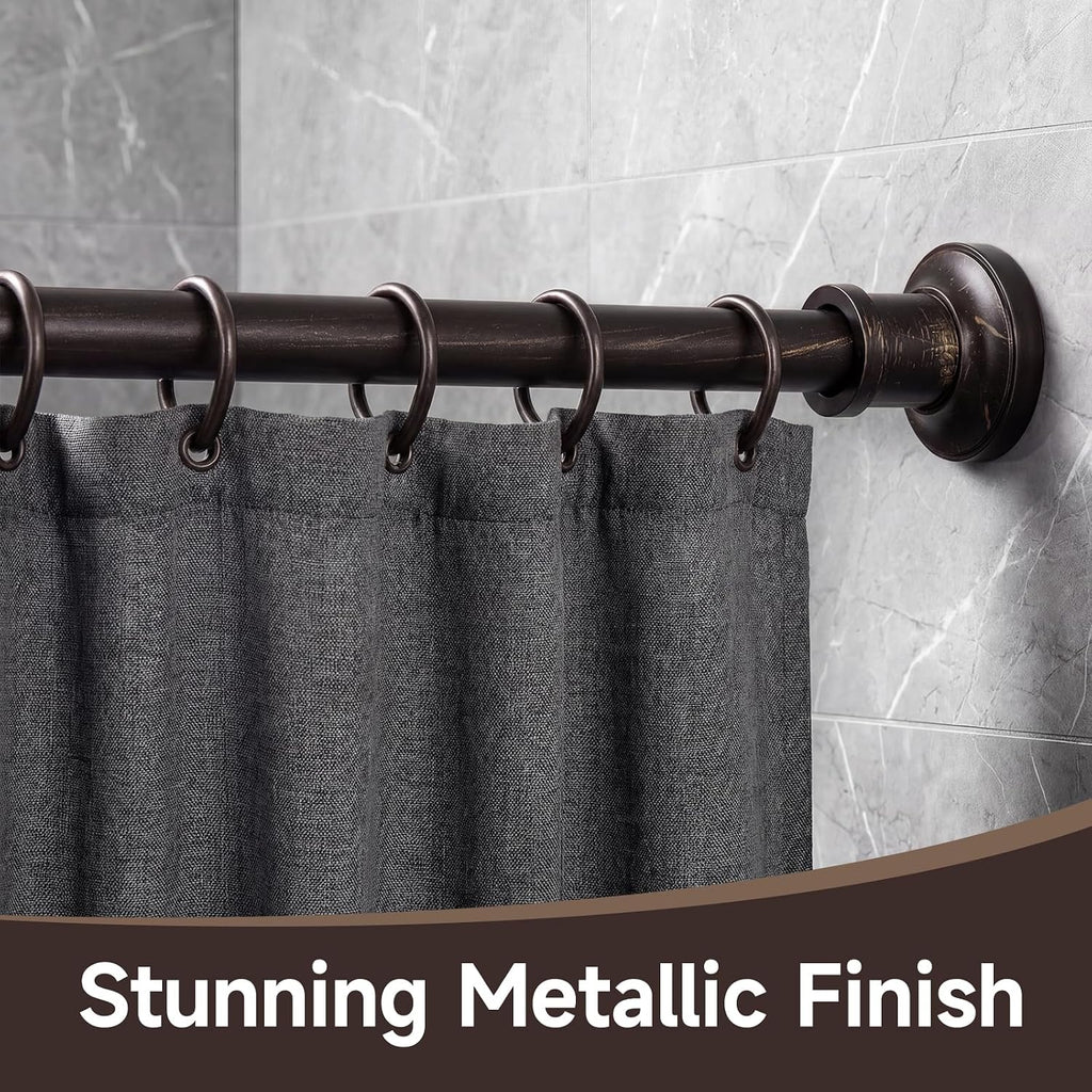 BRIOFOX Bronze Tension Curtain Rod 24 to 78 Inch(2-6.5ft) - Spring Tension Shower Curtain Rod, No Drilling Oil Rubbed Bronze Tension Rod for Curtains Windows