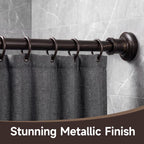 BRIOFOX Bronze Tension Curtain Rod 24 to 78 Inch(2-6.5ft) - Spring Tension Shower Curtain Rod, No Drilling Oil Rubbed Bronze Tension Rod for Curtains Windows