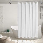 Barossa Design Waffle Weave Extra Long Shower Curtain White, 72x84