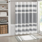 Madison Park Spa Waffle Shower Curtain for Bathroom, 72 x 72, Grey