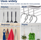 Gidse Metal Shower Curtain Hooks, Set of 12, Rust Proof Shower Curtain Hooks Rings, Durable S Shaped Hooks Hangers for Shower Curtains, Kitchen Utensils, Clothes, Towels (Chrome)