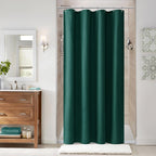 Naturoom Linen Shower Curtain 72 Inch Long for Bathroom Beige 1 Panel