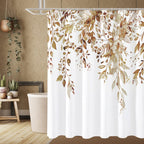 Gibelle Sage Green Eucalyptus Shower Curtain, Floral Print, 72x72