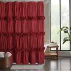 Homechoice Decor Camel Ruffle Shower Curtain 72" W x 72" H