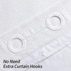 No Hook Weave Fabric Shower Curtain with Snap-in Liner White,72x74