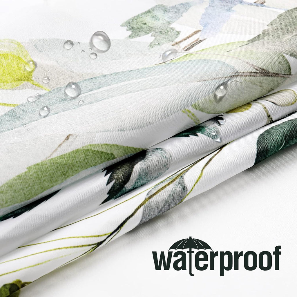 Gibelle Sage Green Eucalyptus Shower Curtain, Floral Print, 72x72