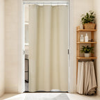 Seenus Natural Sage Green Linen Look Fabric Shower Curtain, Heavy Duty Faux Linen Textured Shower Curtain Water-Resistant, 72 x 72 Inch Soothing Forest Green Farmhouse Bathroom Decor Shower Curtains