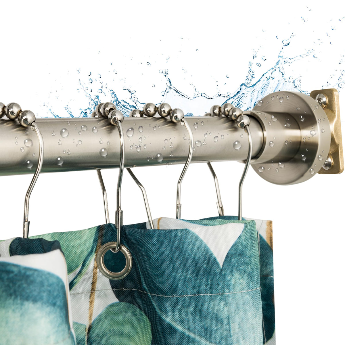 Artiwell Heavy Duty Shower Rod, Adjustable Shower Curtain Rod, Expandable 47-84 Inch, Permanent Mount Shower Rod, Never Rust Stainless Steel For Window Curtain and Closet, Brushed Nickel