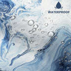 AWERT Blue Marble Shower Curtain - Waterproof for Bathroom Decor, Printed Washable With Hooks, 72x72 Inch
