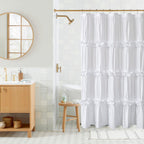 Homechoice Decor Camel Ruffle Shower Curtain 72" W x 72" H