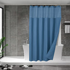N&Y HOME Stall Waffle Weave Shower Curtain with Snap-in Liner White 36x72