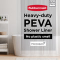 Rubbermaid Frosty Shower Curtain Liner, Waterproof Heavyweight 8g PEVA Shower Liner for Bathroom, with Weighted Magnets and Rustproof Charcoal Gray Grommets, 70x72, Standard Size, Frosty