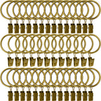 40 Pack Curtain Rings with Clips, Drapery Clips with Rings, Drapes Rings 1.26 in Interior Diameter, Fits up to 1 in Curtain Rod, Black