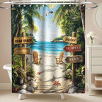 Nautical Green Sea Turtles Beach Theme Fabric Shower Curtain Sets Bathroom Blue Ocean Decor with Grommets and Hooks - 72 x 72 Inch Teal