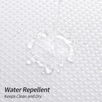No Hook Weave Fabric Shower Curtain with Snap-in Liner White,72x74