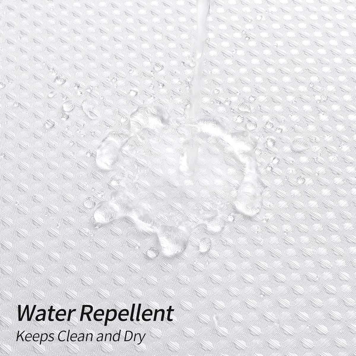 No Hook Weave Fabric Shower Curtain with Snap-in Liner White,72x74