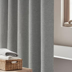 Seenus Natural Sage Green Linen Look Fabric Shower Curtain, Heavy Duty Faux Linen Textured Shower Curtain Water-Resistant, 72 x 72 Inch Soothing Forest Green Farmhouse Bathroom Decor Shower Curtains