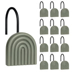 Square Shower Curtain Hooks, Decorative Bathroom Curtain Rings, Black