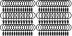 40 Pack Curtain Rings with Clips, Drapery Clips with Rings, Drapes Rings 1.26 in Interior Diameter, Fits up to 1 in Curtain Rod, Black