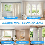 AIZESI 41-144 Inch Heavy Duty Tension Curtain Rod - No Drilling, Adjustable