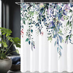 Gibelle Sage Green Eucalyptus Shower Curtain, Floral Print, 72x72