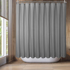 Barossa Design Waffle Weave Extra Long Shower Curtain White 84 Inch Length