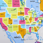 SKL Home The World Map Waterproof PEVA Shower Curtain, Clear/Multi