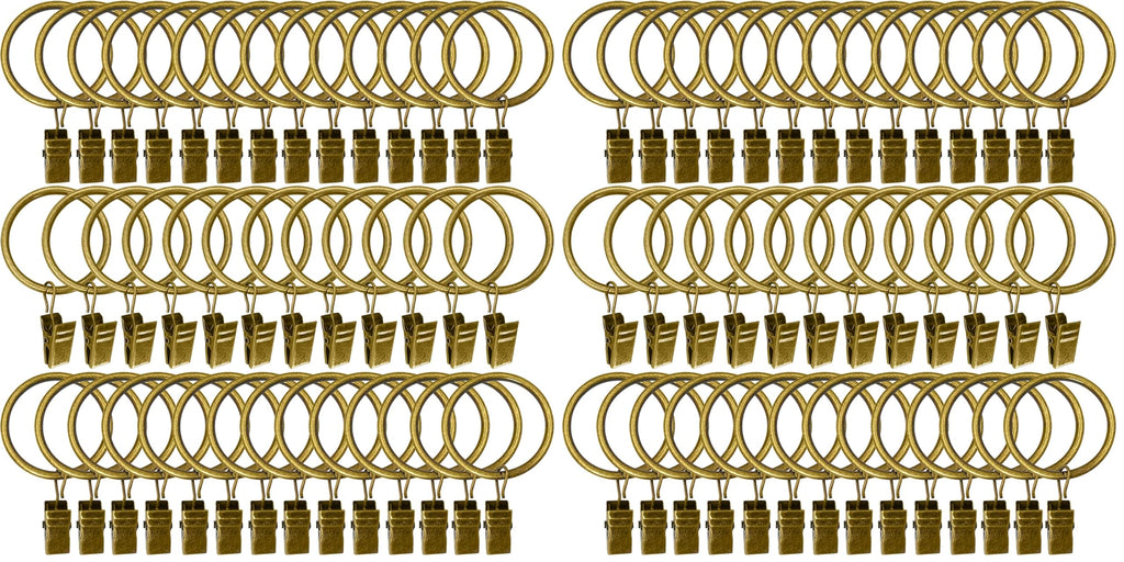 40 Pack Curtain Rings with Clips, Drapery Clips with Rings, Drapes Rings 1.26 in Interior Diameter, Fits up to 1 in Curtain Rod, Black