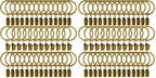 40 Pack Curtain Rings with Clips, Drapery Clips with Rings, Drapes Rings 1.26 in Interior Diameter, Fits up to 1 in Curtain Rod, Black