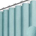 BTTN Beige Linen Textured Waterproof Cloth Shower Curtain Set, 72x72, Cream