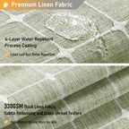 BTTN Sage Green Boho Farmhouse Linen Heavy Duty Shower Curtain Set, 72x72