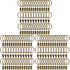 40 Pack Curtain Rings with Clips, Drapery Clips with Rings, Drapes Rings 1.26 in Interior Diameter, Fits up to 1 in Curtain Rod, Black