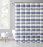 Serafina Home Nautical Striped Blue and White Fabric Shower Curtain: