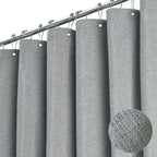 BTTN Beige Linen Textured Waterproof Cloth Shower Curtain Set, 72x72, Cream