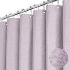 BTTN Beige Linen Textured Waterproof Cloth Shower Curtain Set, 72x72, Cream