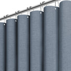 BTTN Beige Linen Textured Waterproof Cloth Shower Curtain Set, 72x72, Cream