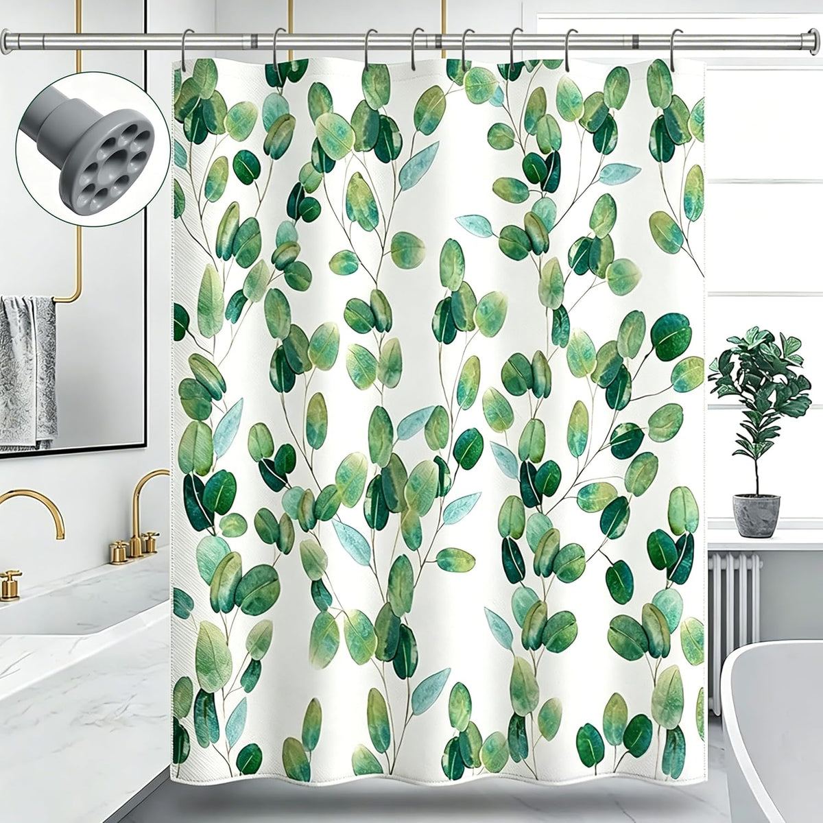 Grey Shower Curtain Rod 28"-39.5", Never Rust Anti-Slip Adjustable Tension Curtain Rods No Drilling, Heavy Duty Spring Enlarged Diameter 1" Tension Rod for Bathroom/Closet/Room Divider