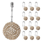Sunlit Boho Knots Shower Curtain Hooks, Home Decorative Shower Curtain Rings for Bathroom, Seaside Nautical Shower Curtain Hangers Bathroom Accessories, Set of 12
