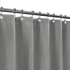 Barossa Design Waffle Weave Extra Long Shower Curtain White 84 Inch Length