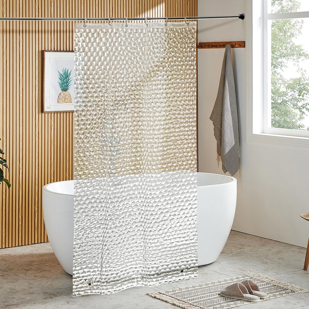 NTBAY EVA Shower Curtain Liner, 72 x 72, 6 Gauge, Clear Water Cube