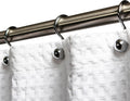 Luxury S Shower Curtain Hooks (12-Pack) Hotel Quality Silver Chrome Finish | Bathroom Accessories | Non-Slip Ball End | Easy to Hang