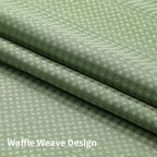 Colorful Star Sage Green No Hook Waffle Shower Curtain Set, 72 x 75 Inch